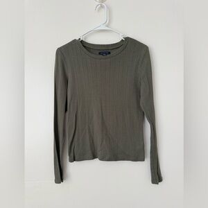 American Eagle Outfitters Olive Long Sleeve Top